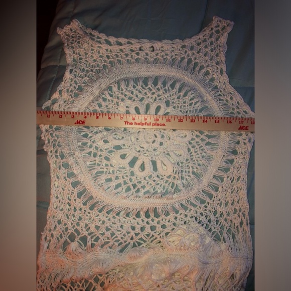 VENUS White Crochet Sleeveless Coverup Dress NWOT M/L - Picture 15 of 16